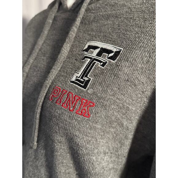 Victoria’s Secret PINK Texas Tech TT Hoodie Gray - M - Picture 2 of 7